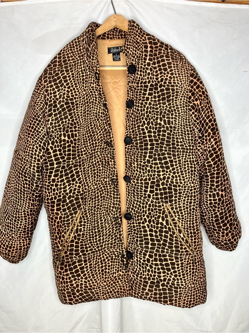 Rafaella VTG crocodile print silk bomber jacket